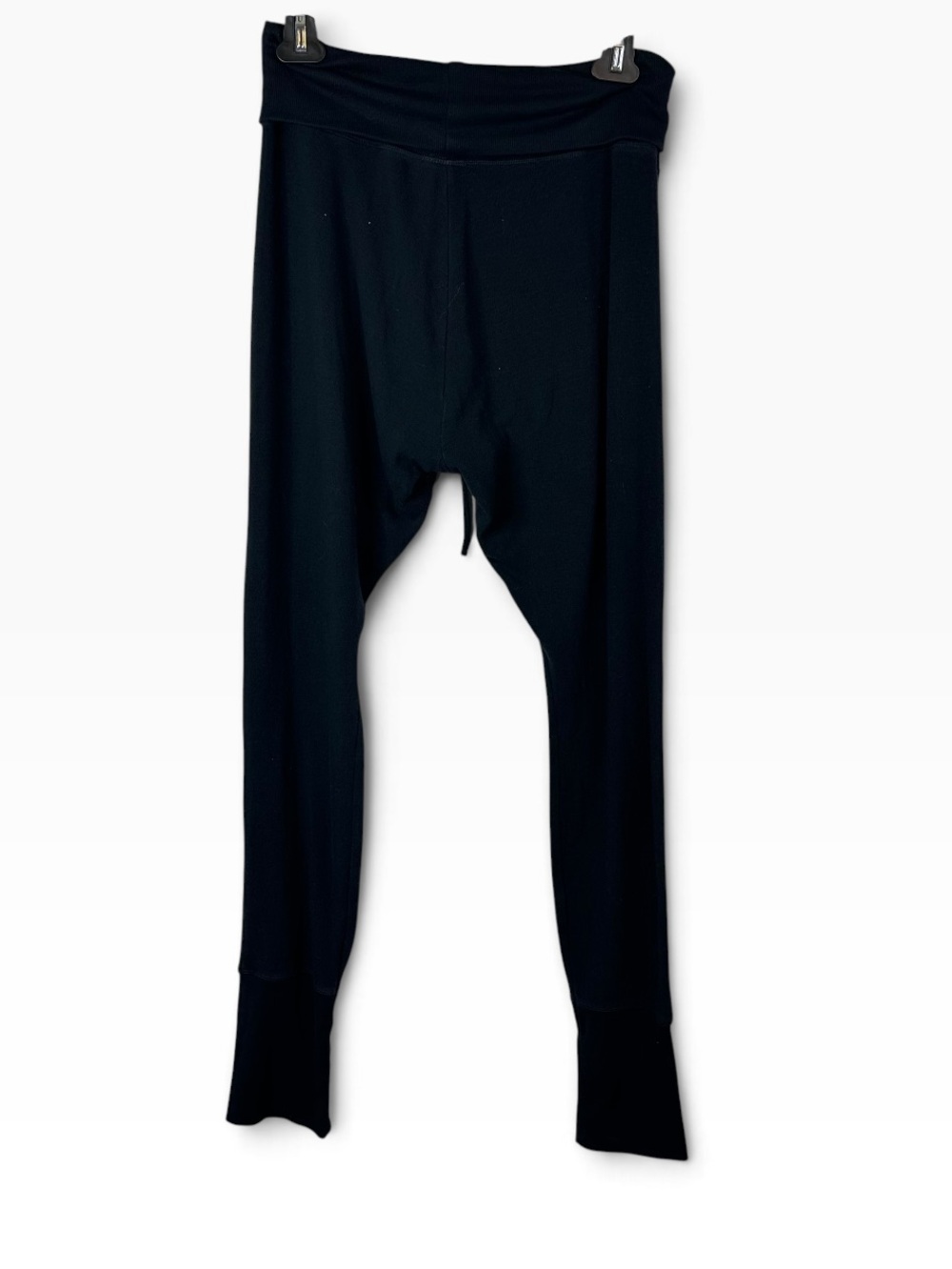 Fabletics Black Foldover Waist Drawstring Cuffed Joggers Leggings Medium
